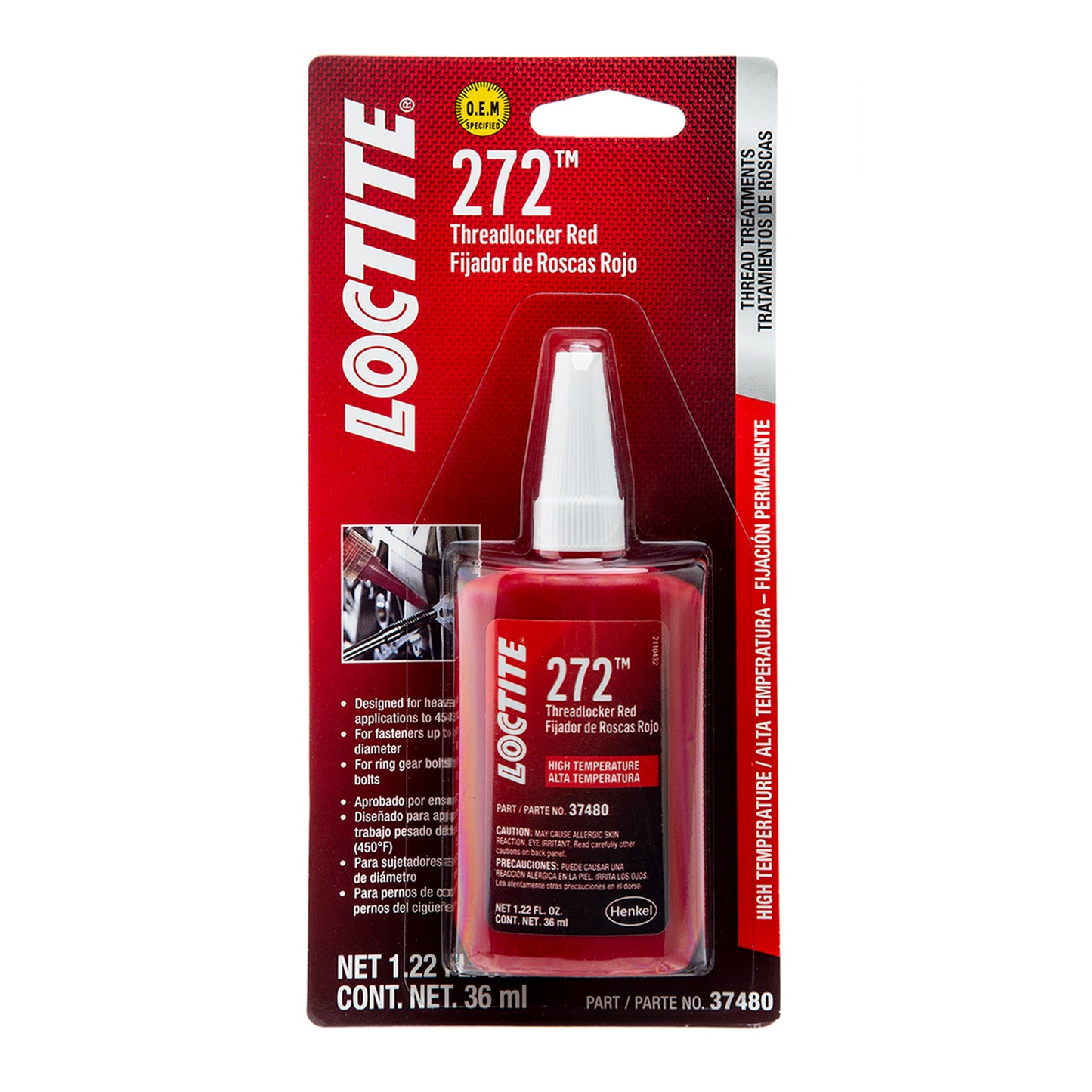 Loctite Threadlocker 272™ - High Temperature/Red - 36 ML