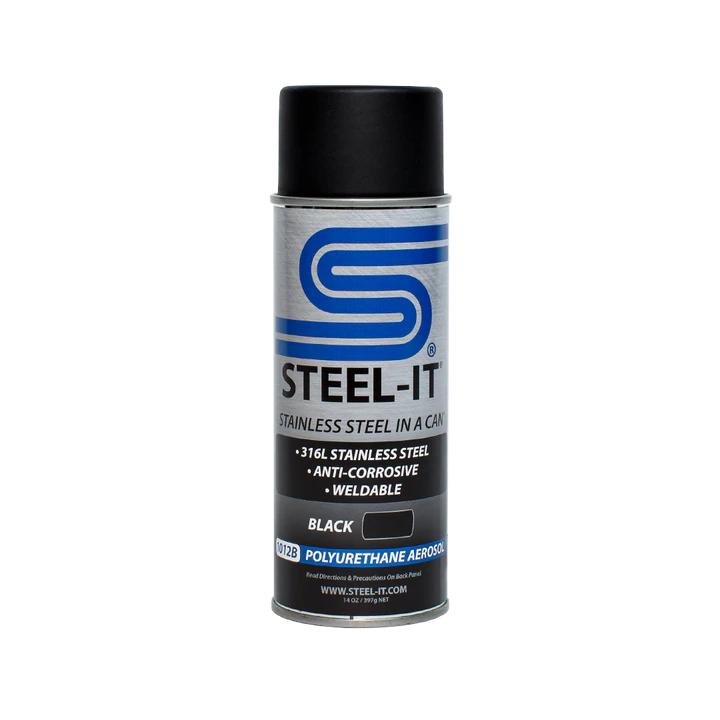 Steel-It: Black Polyurethane Aerosol 14oz. data-zoom=